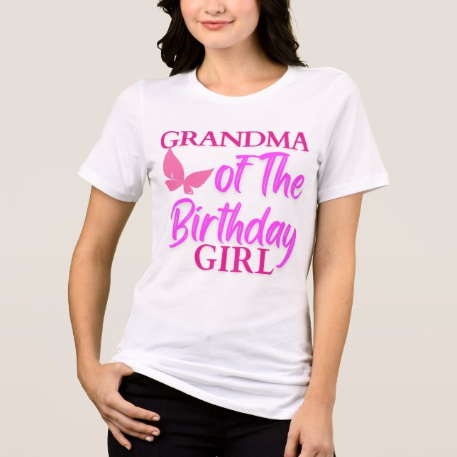 Farmor från Birthday Girl Rosa Coquette T Shirt (Framsida)