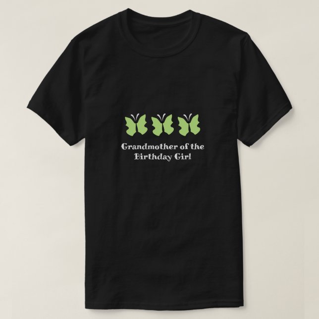 Farmor från Butterfly Birthday Girl T Shirt (Design framsida)