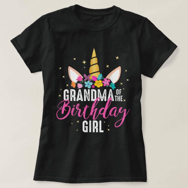 Farmor från dagstidningen Grandma Gift Unicorn T Shirt (Design framsida)
