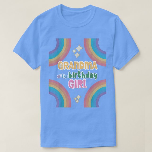 Farmor från dagstidningen Rainbow Theme Matchin T Shirt (Design framsida)