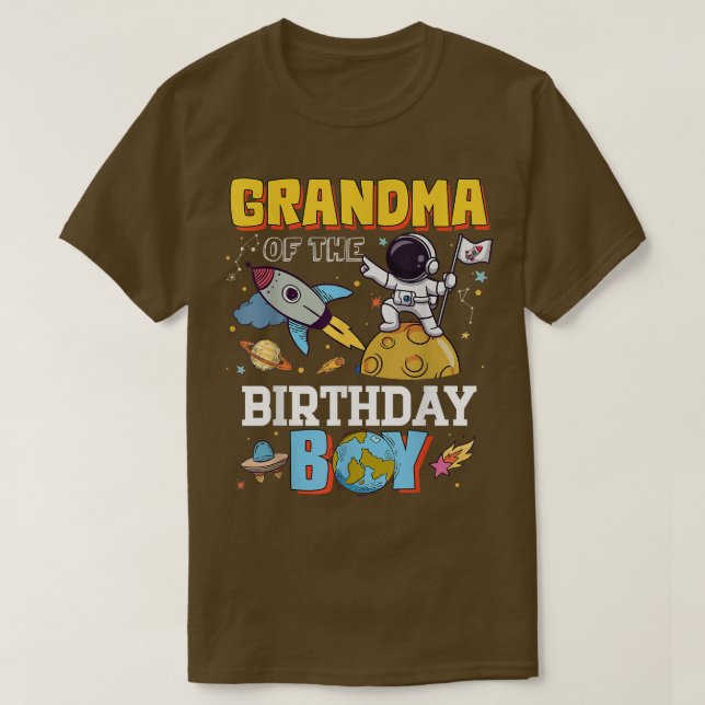 Farmor från födelsedagens Astronaut Boy Space-tema T Shirt (Design framsida)