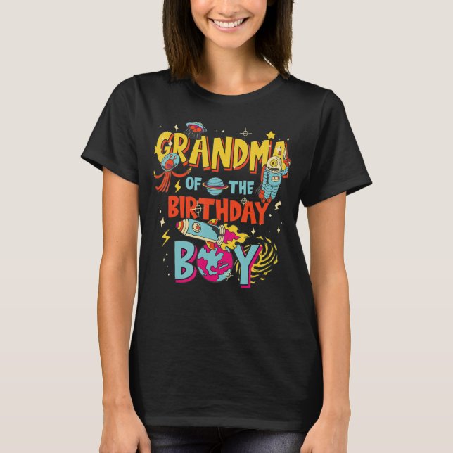 Farmor från födelsedagspojken Astronaut Boy Space  T Shirt (Framsida)