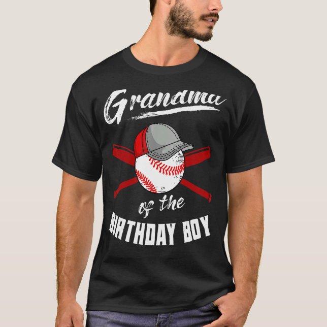 Farmor från födelsedagspojken Baseball Bday Party  T Shirt (Framsida)