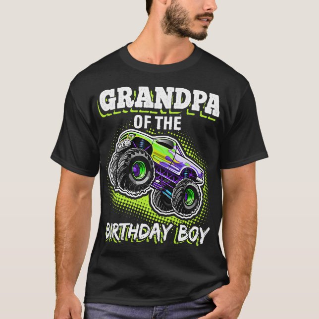 Farmor från födelsedagspojken Monster Lastbil föde T Shirt (Framsida)