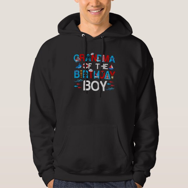 Farmor från födelsedagspojken Nautical 1st Birthda Hoodie (Framsida)
