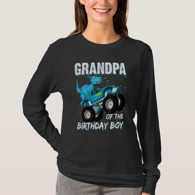 Farmor från födelsedagspojken Trex Dinosaur Monste T Shirt (Framsida)