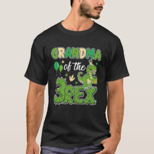 Farmor från tre Rex Birthday Dinosaur-familjer T Shirt