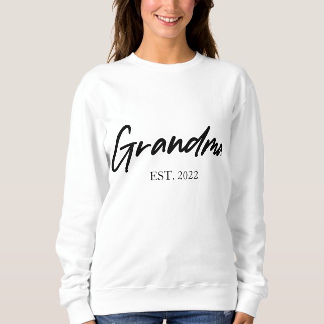 Farmor mormor Anpassningsbar Est Year Minimal Sima T Shirt (Framsida)