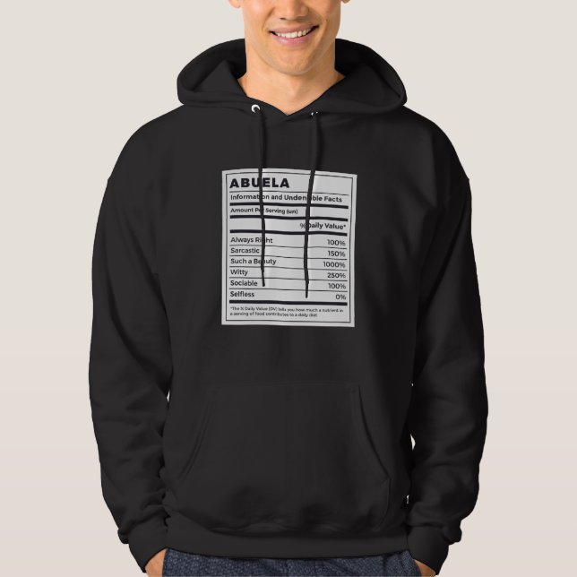 Farmor Näringsfakta Spansk Farmor Hoodie (Framsida)