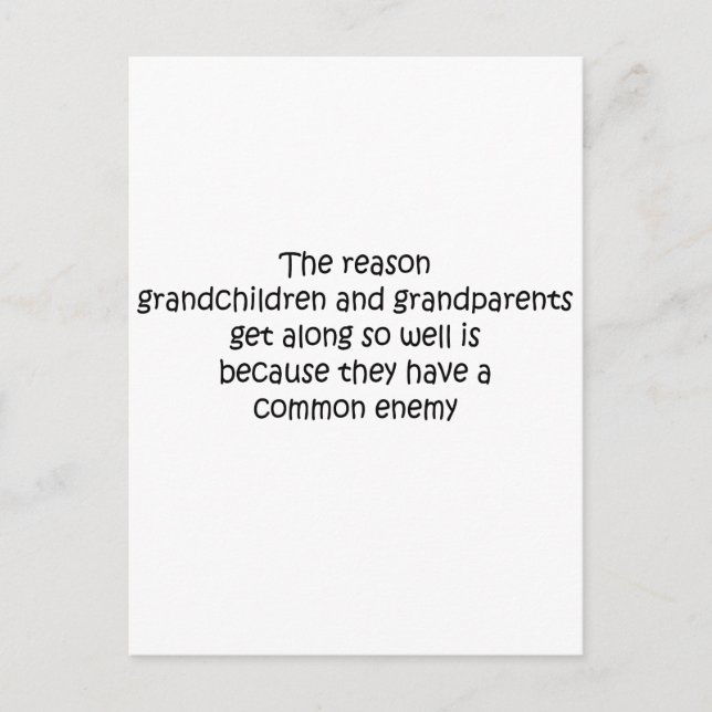 Farmor och morbarn, citat vykort (Framsida)