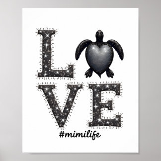 Farmor Sköldpadda - Kärlek Mimi Liv Havssköldpadda Poster