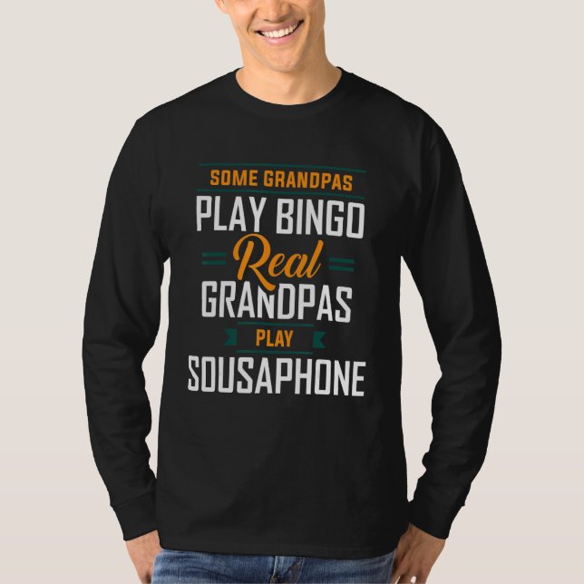Farmor spelar Sousaphone Tuba Instrument Ap T Shirt (Framsida)
