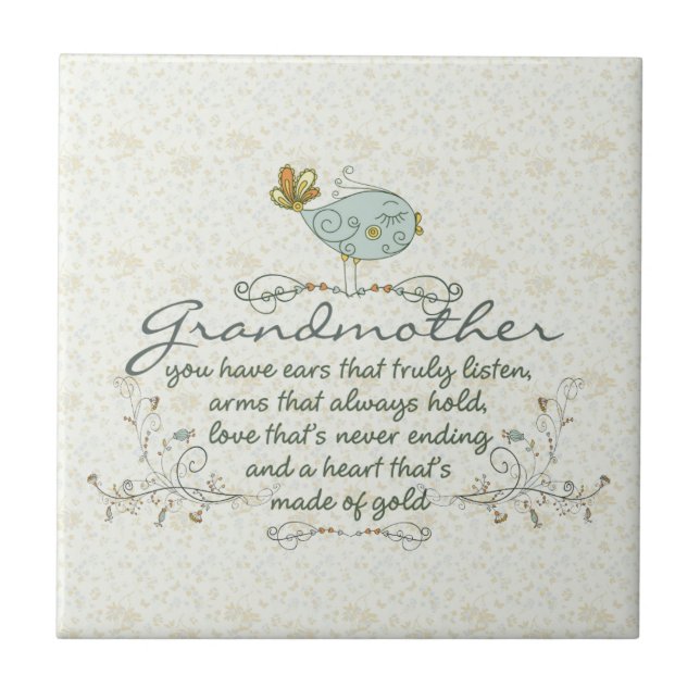 Farmordikt med fåglar kakelplatta (Framsidan)