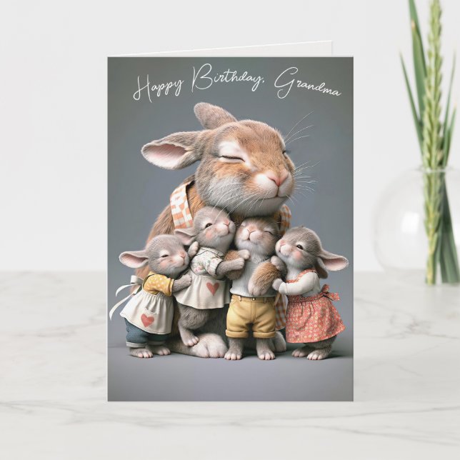 Farmor's Birthday Bunnies Kort (Framsida)