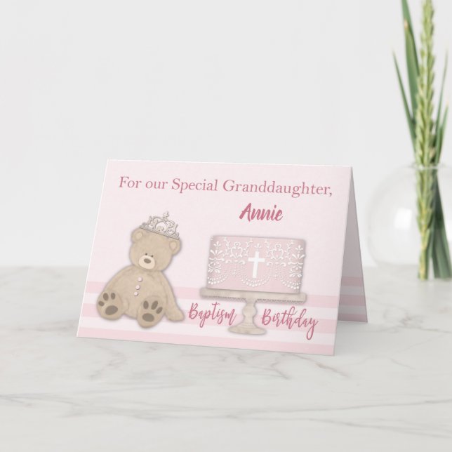 Farmors dotterbaptism Rosan Anpassat namn på födel Kort (Framsida)