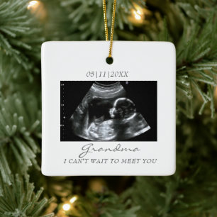 Farmor's First GrandBaby Ultrasound-jul Julgransprydnad Keramik