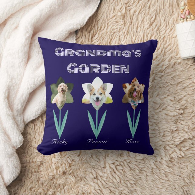 Farmors Garden Personlig Pet Photos Kudde (Filt)