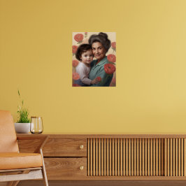 Farmors Kembrace - mormor och barn Poster
