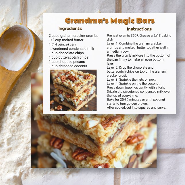 Farmor's Magic Cookie Pub Recept Card Vykort (Skapare uppladdad)