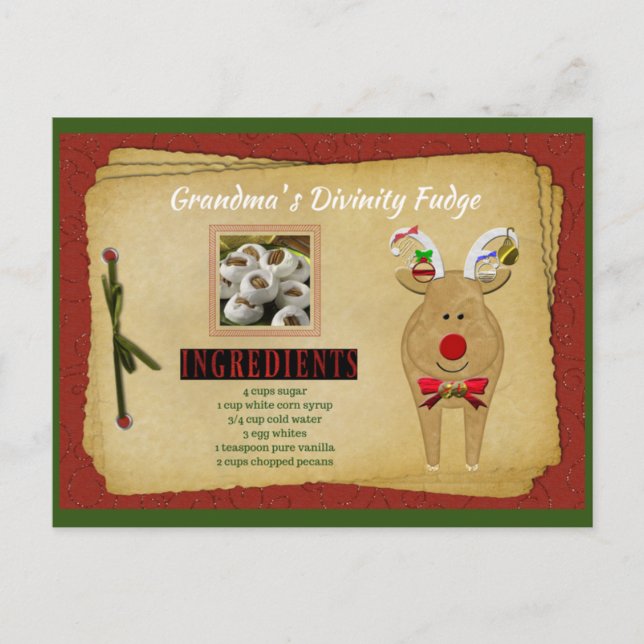 Farmors molekylscertifikat (Divinity Fudge RECIPE  Vykort (Framsida)