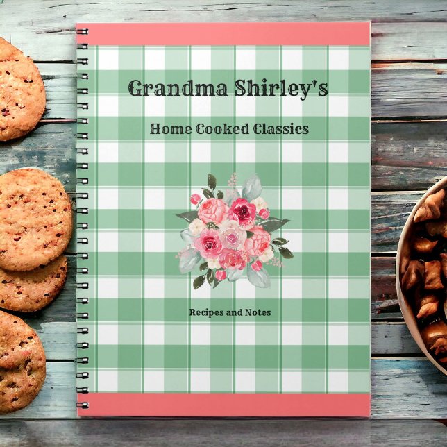 Farmors Recipes Land Gingham Farmhouse Anteckningsbok (Keep treasured family recipes in a personalized journal.)