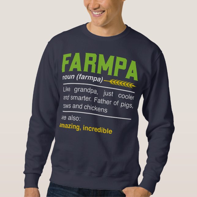 Farmpa Funny Farming Farmer Grandpa Definition Lång Ärmad Tröja (Framsida)