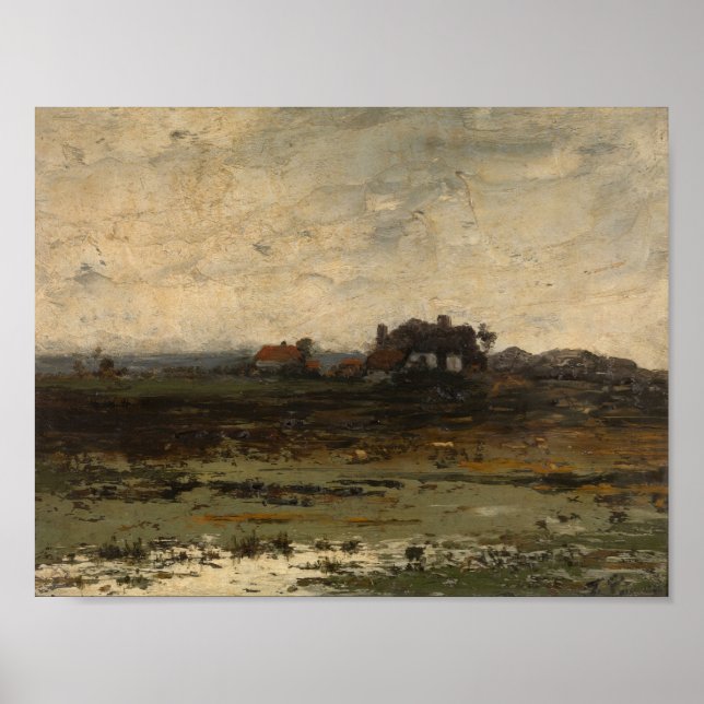 Farms at Sunset Jean Pierre Francois Lamoriniere Poster (Framsidan)