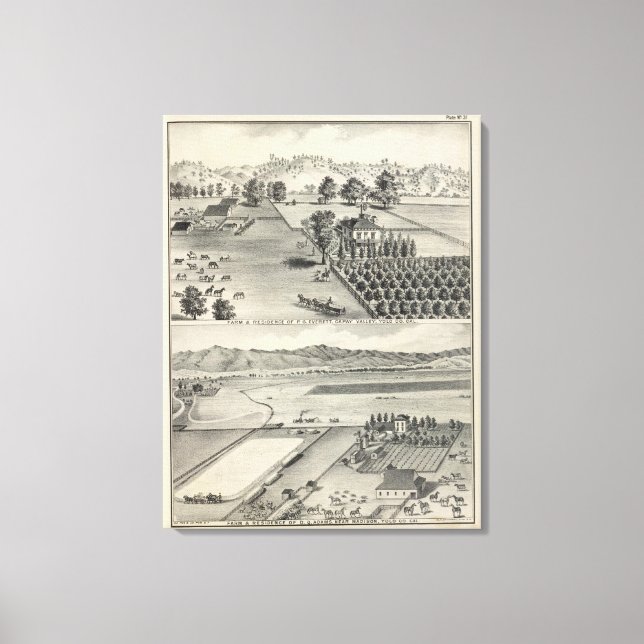 Farms, Capay Valley, Madison Canvastryck (Framsida)