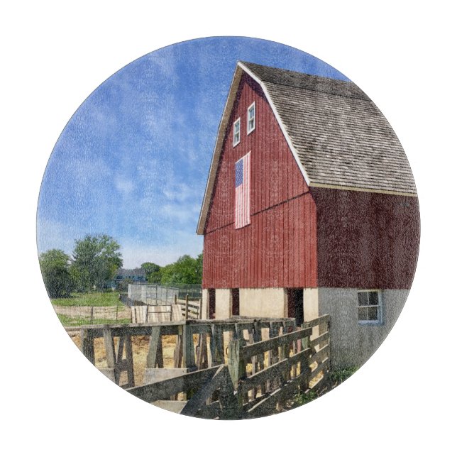 Farms | Red Barn With American Flag (Framsidan)