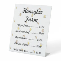 Farmstånd Produkt Skylt Mall Honeybee Tema