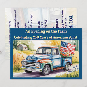 Farmstead Americana ★ Patriotisk US 250-firande Inbjudningar