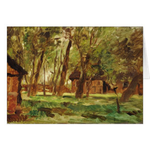 Farmstead under träd hälsningskort