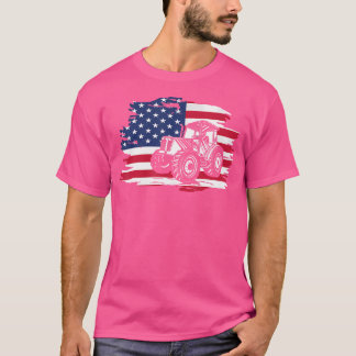Farmtraktorer Usa Flagga Amerikansk Patriotisk Jor T Shirt