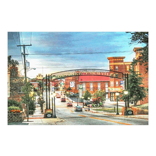 Farmville VA Virginia - Welcome Arch Fototryck (Framsidan)