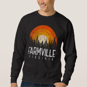 Farmville Virginia VA Vintage 70s 90-tal Retro Lång Ärmad Tröja
