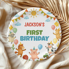 Farmyard Animals Birthday Party Paper Plates