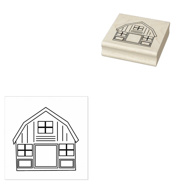 Farmyard Barn Stämpel (Stämplad)