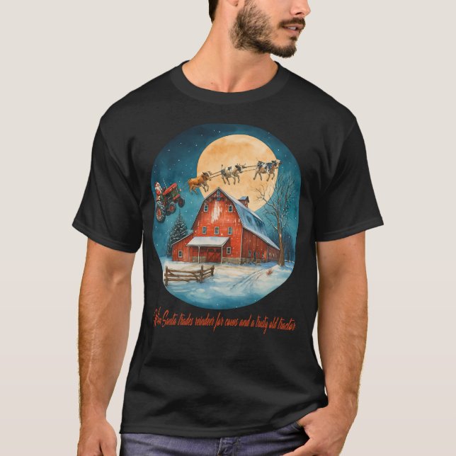 Farmyard Christmas Flight T Shirt (Framsida)