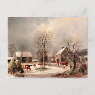 Farmyard i Winter Vykort