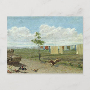 Farmyard (olja på canvas) vykort