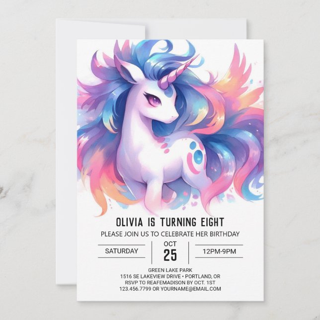 Farmyard Printable Horse Birthday Inbjudningar (Framsida)