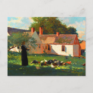 Farmyard Scene av Winslow Homer Vykort