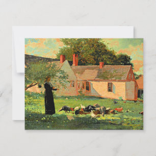 Farmyard Scene, berömd av teckningar av Winslow Ho Kort