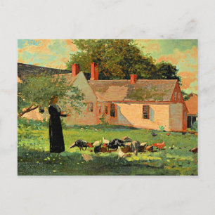 Farmyard Scene, berömd av teckningar av Winslow Ho Vykort