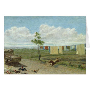 Farmyarden (olja på kanfas) hälsningskort