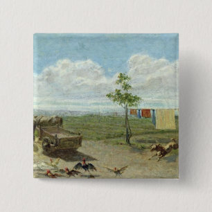 Farmyarden (olja på kanfas) knapp