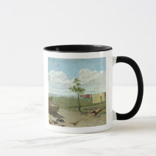 Farmyarden (olja på kanfas) mugg
