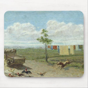 Farmyarden (olja på kanfas) musmatta