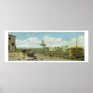 Farmyarden (olja på kanfas) poster
