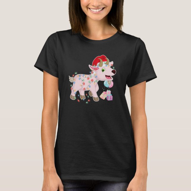 Farmzone Black Goat jul Light Julafton Funny Far T Shirt (Framsida)